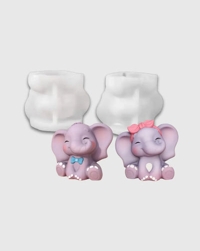 Set de 2 Moldes de Silicona en Forma de Elefantes