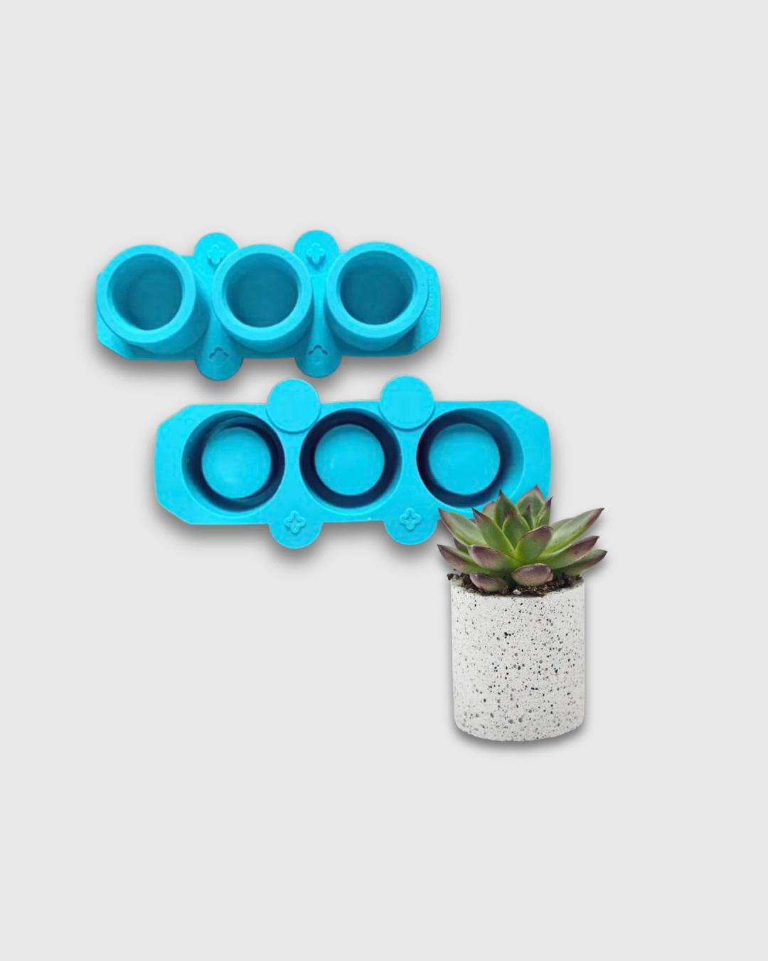 Molde de silicona con 3 cavidades – Recipientes cilíndricos pequeños