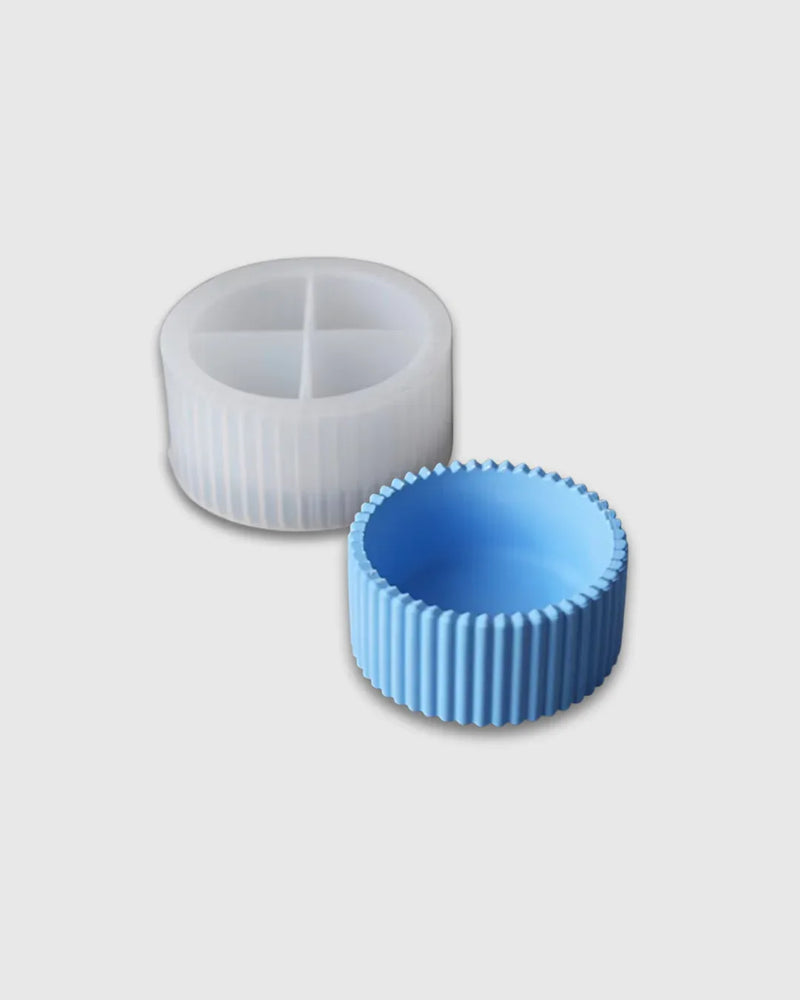 Molde de Silicona para Recipiente Pequeño con Rayas