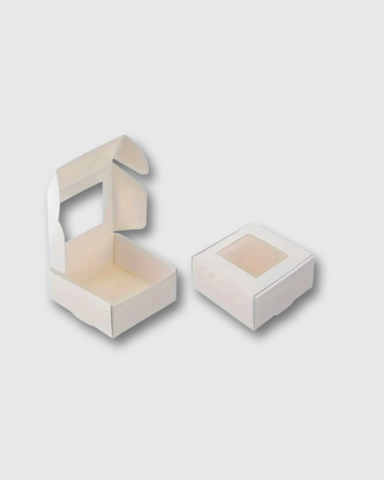 Cajas Mini Blancas con Ventana 6.5x6.5x3cm