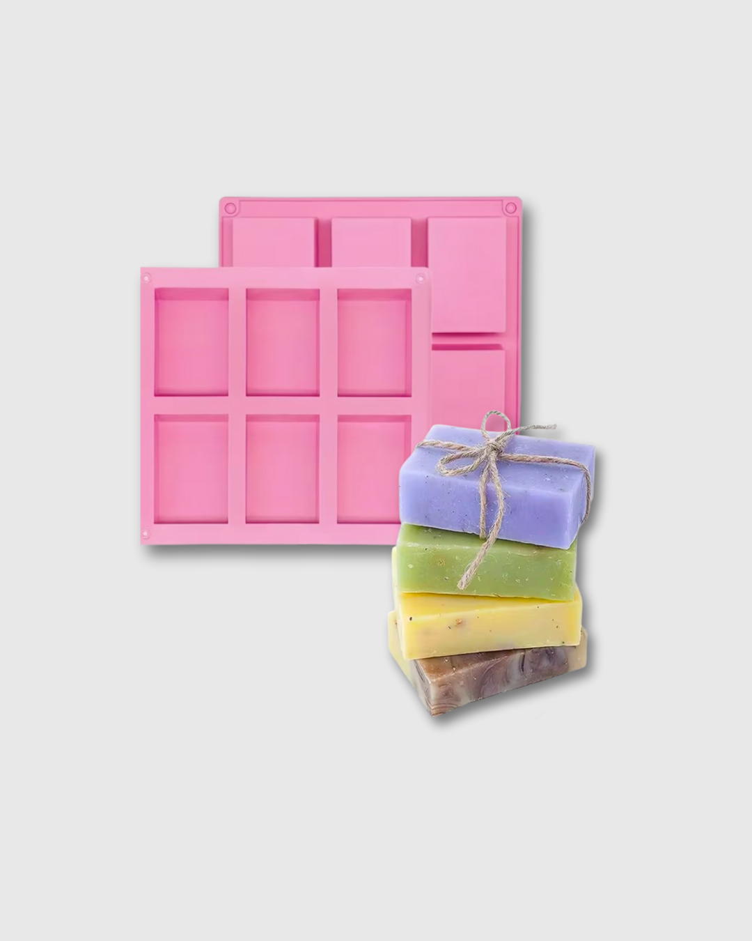 Molde de Silicona de 6 Cavidades Cuadradas