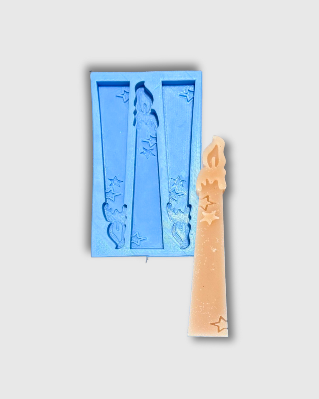 Molde de silicona en forma de 3 velas navideñas