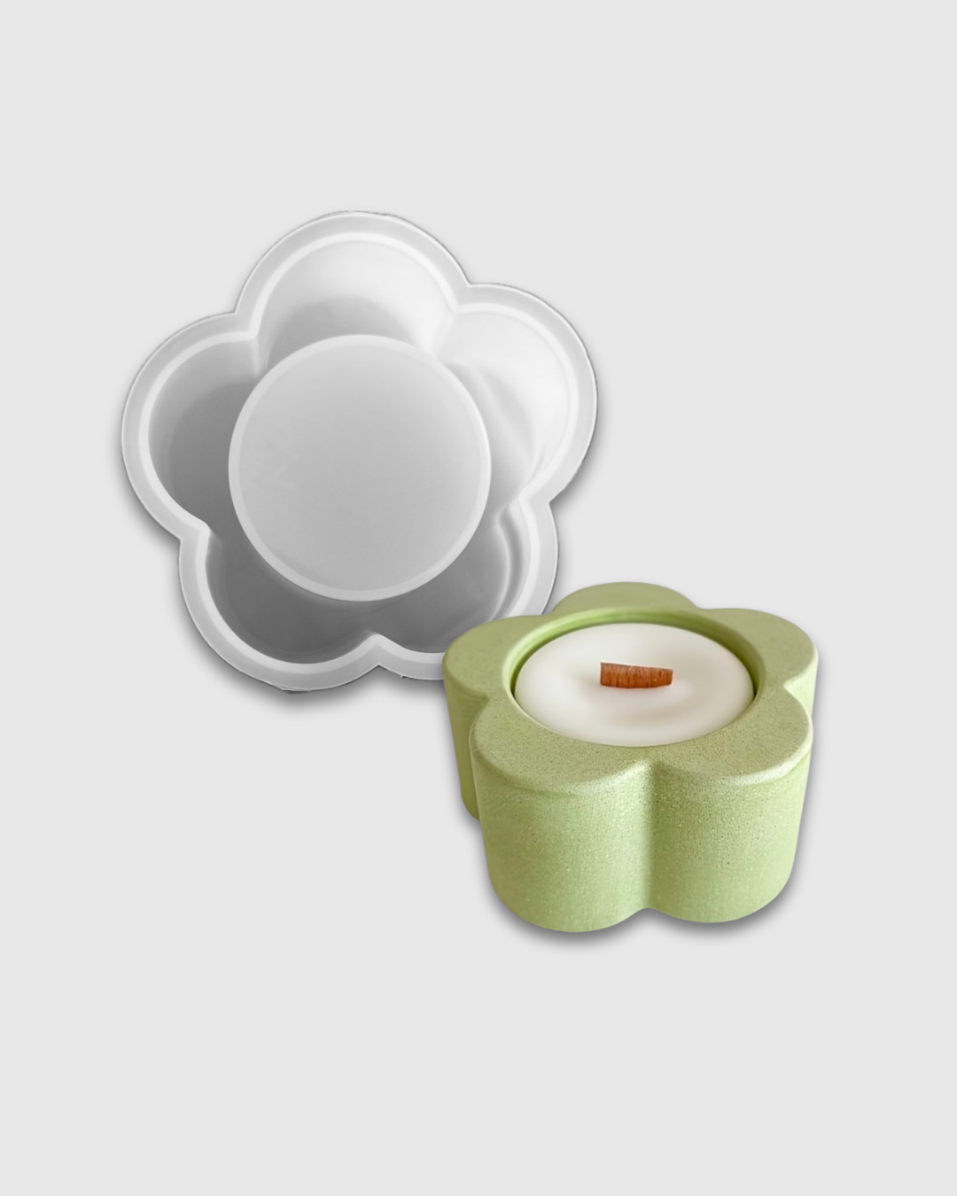 Molde de silicona para recipiente en forma de flor