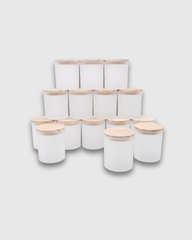 Envase de Vidrio Esmerilado con Tapa de Bambú 207 ml