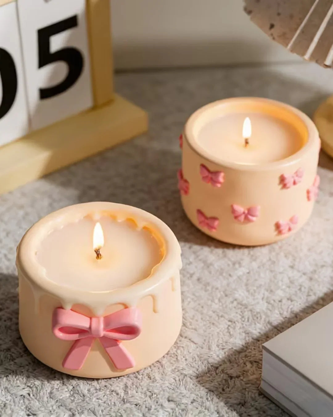 Molde de Silicona para Recipiente Pequeño con Lazos en Relieve