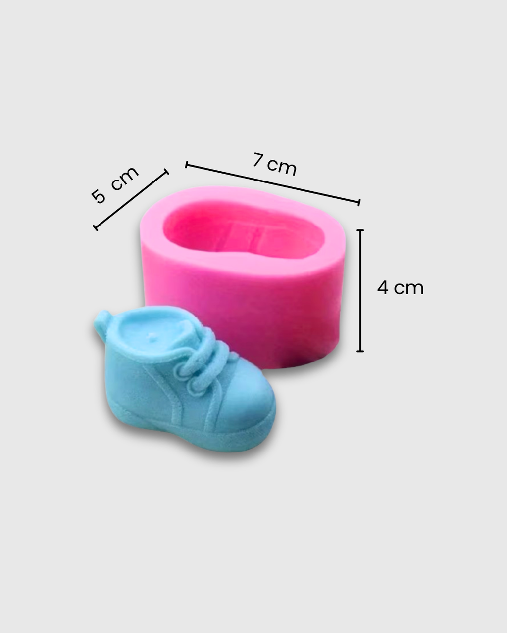 Molde de silicona en forma de zapatico de bebé