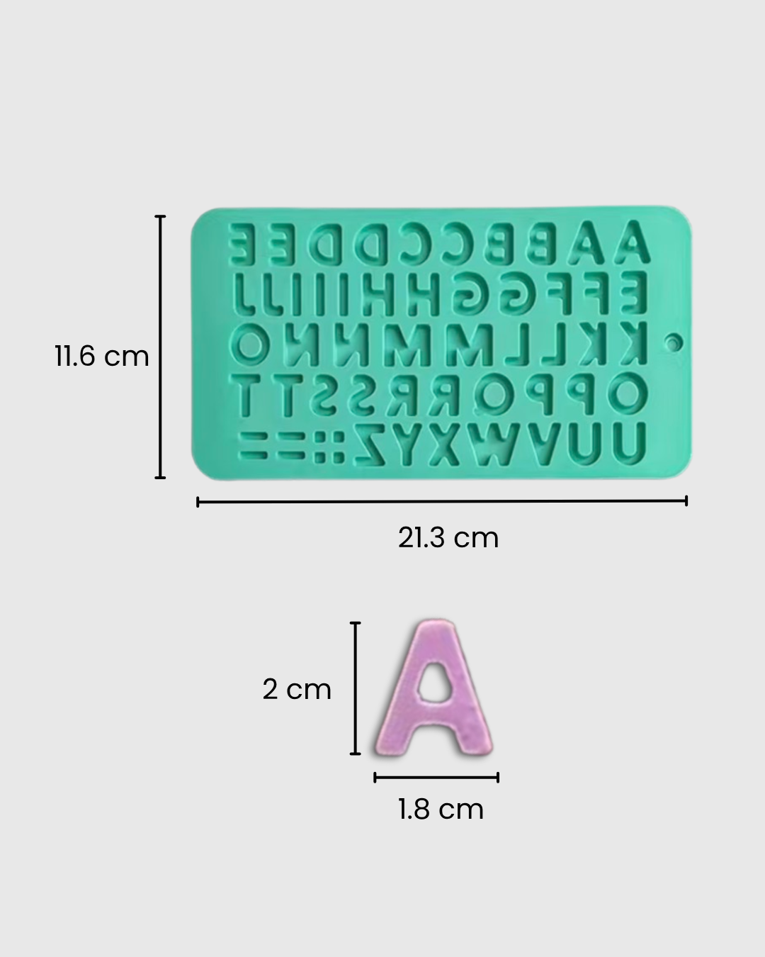 Molde de Silicona de Letras pequeñas