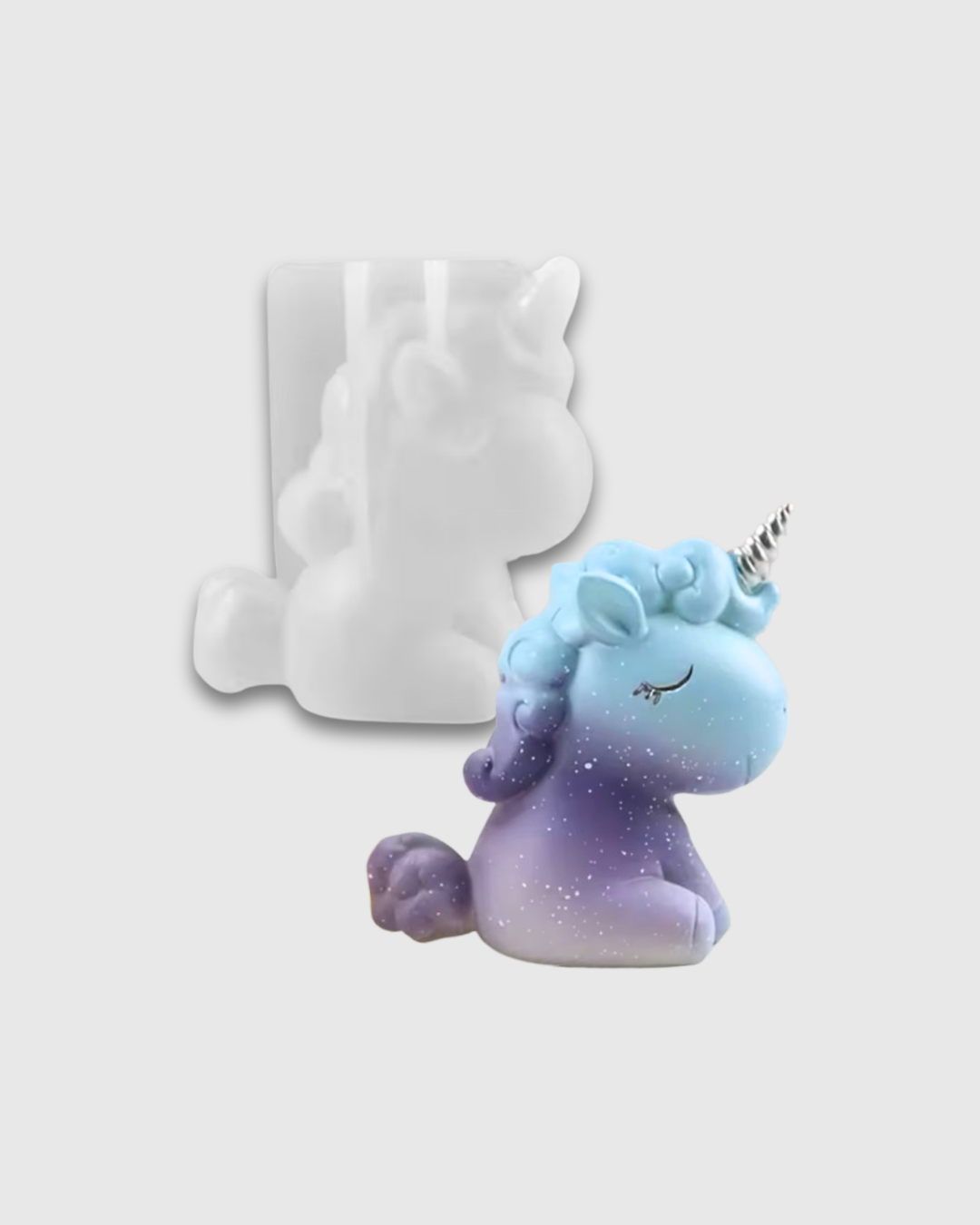 Molde de silicona en forma de unicornio