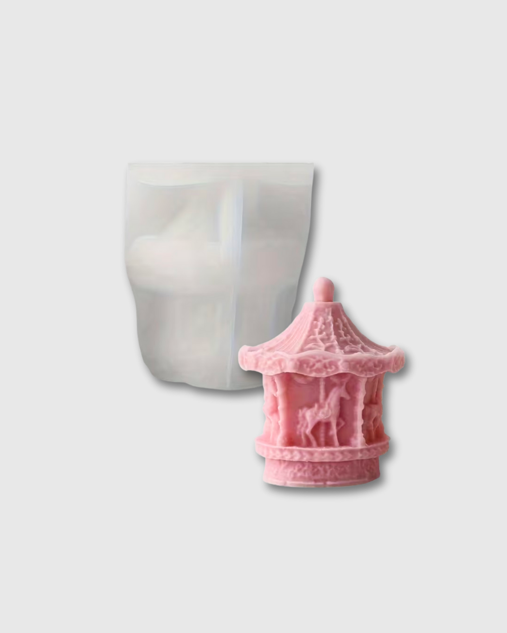 Molde de Silicona en Forma de Carrusel de Caballos