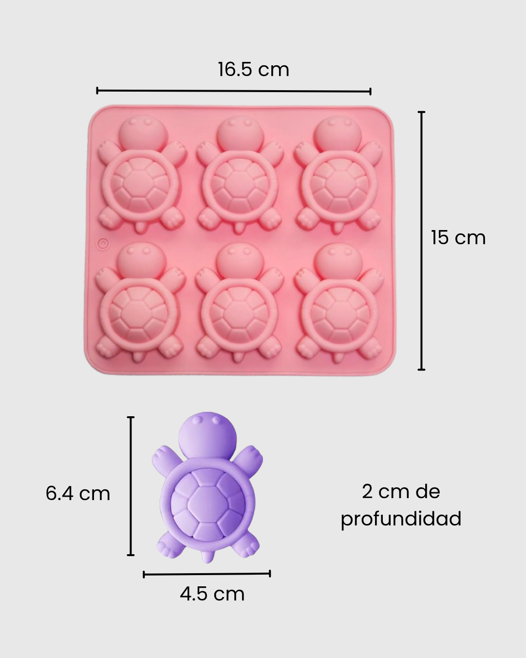 Molde de Silicona Tortuga – 6 Cavidades