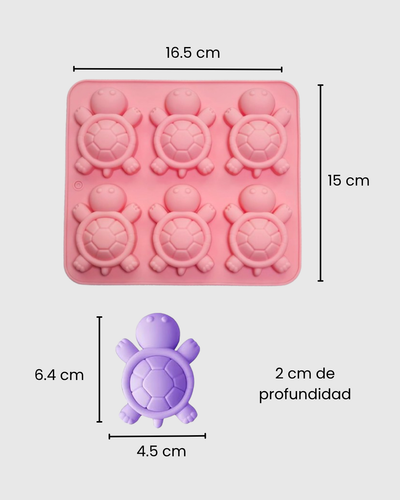Molde de Silicona Tortuga – 6 Cavidades