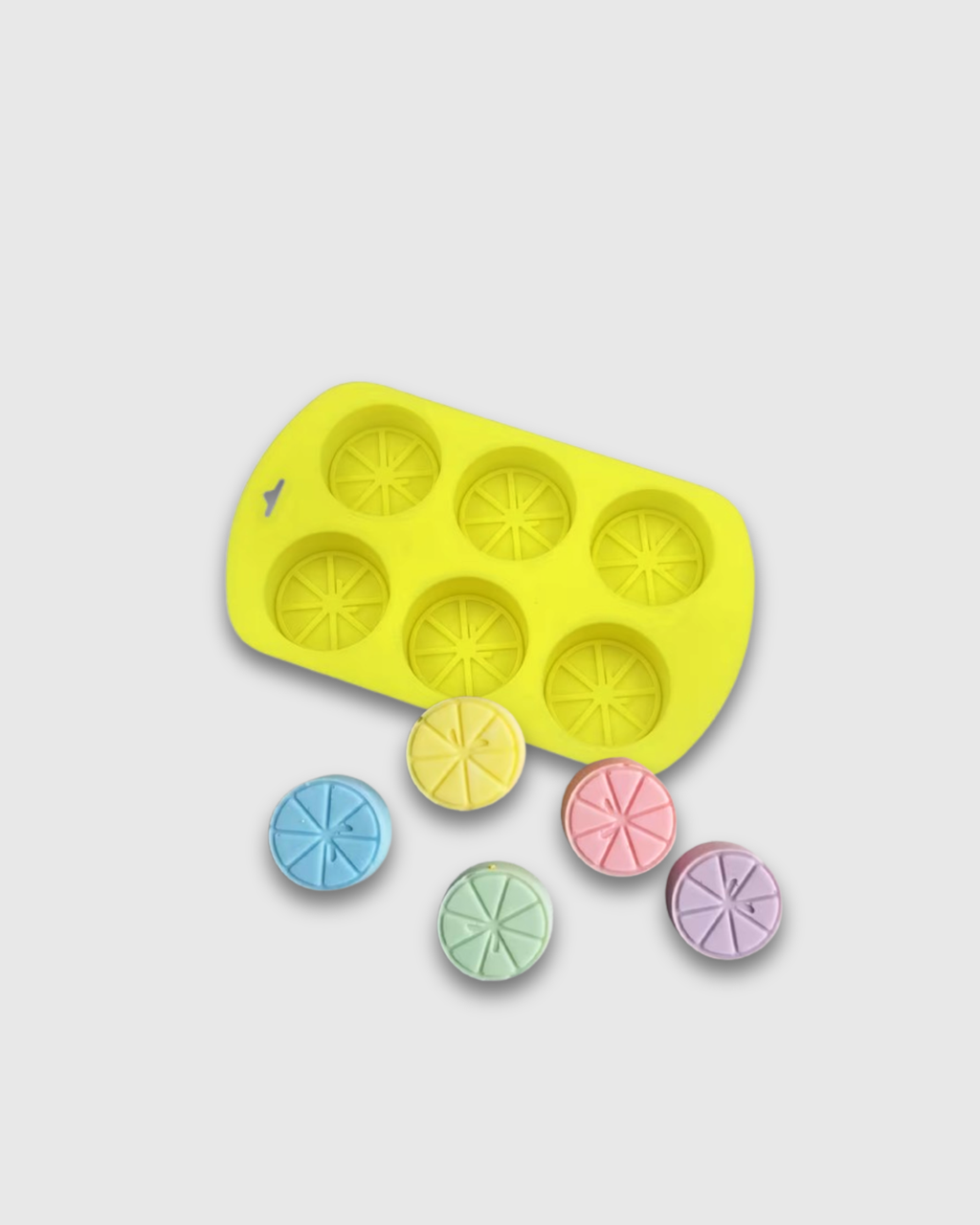 Molde de silicona en forma de rodajas de limón