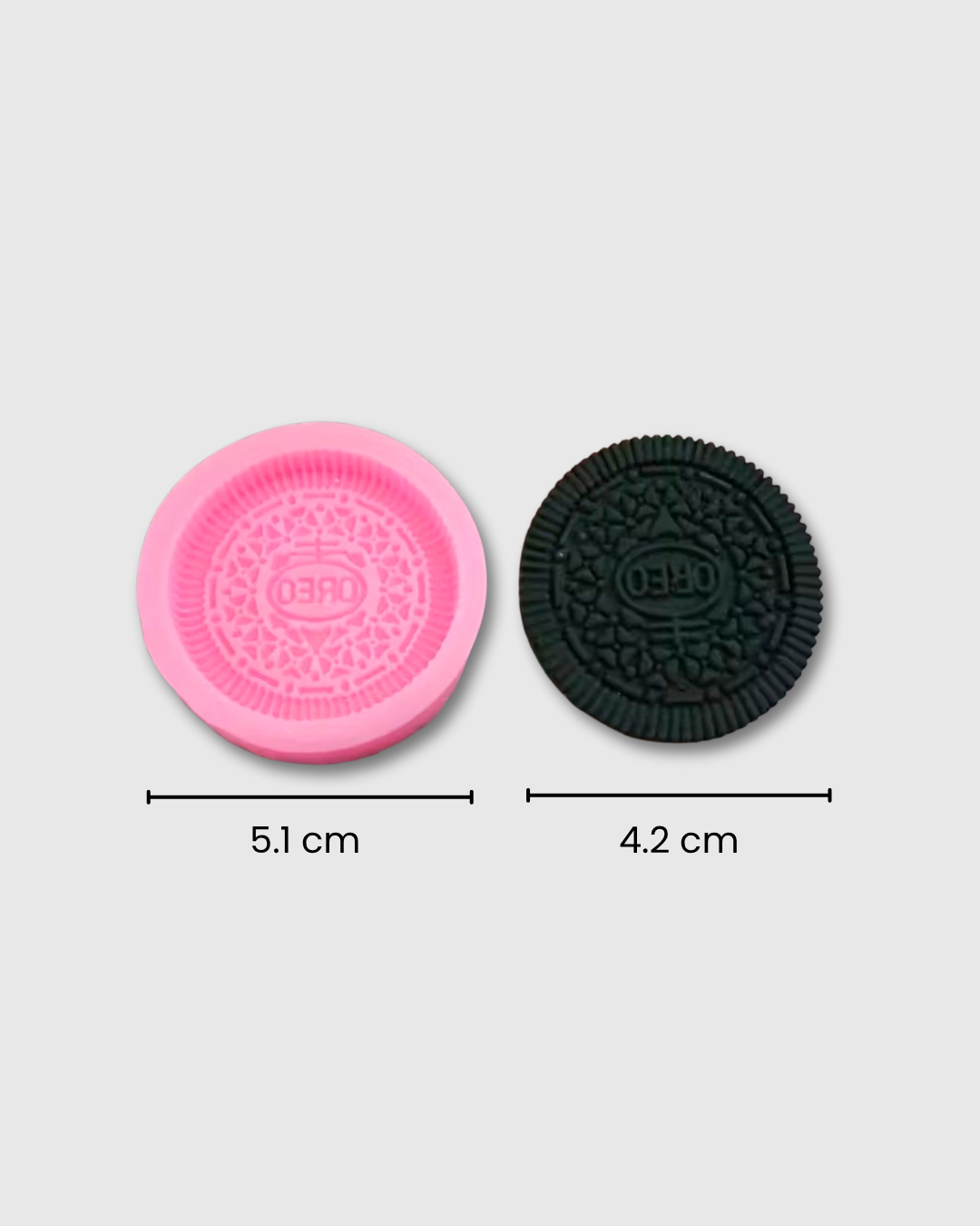 Molde de silicona en forma de galleta oreo