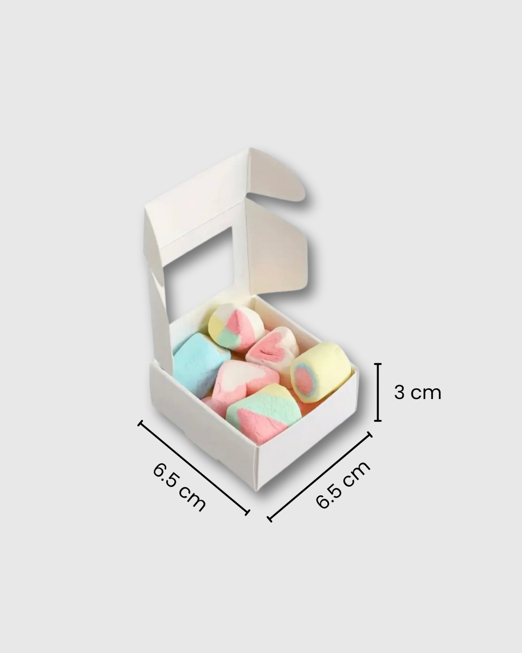 Cajas Mini Blancas con Ventana 6.5x6.5x3cm