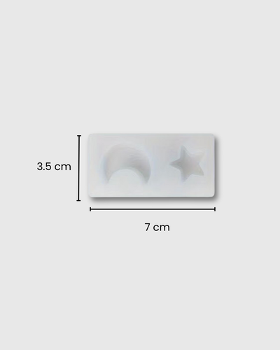 Molde de Silicona forma de Luna y Estrella