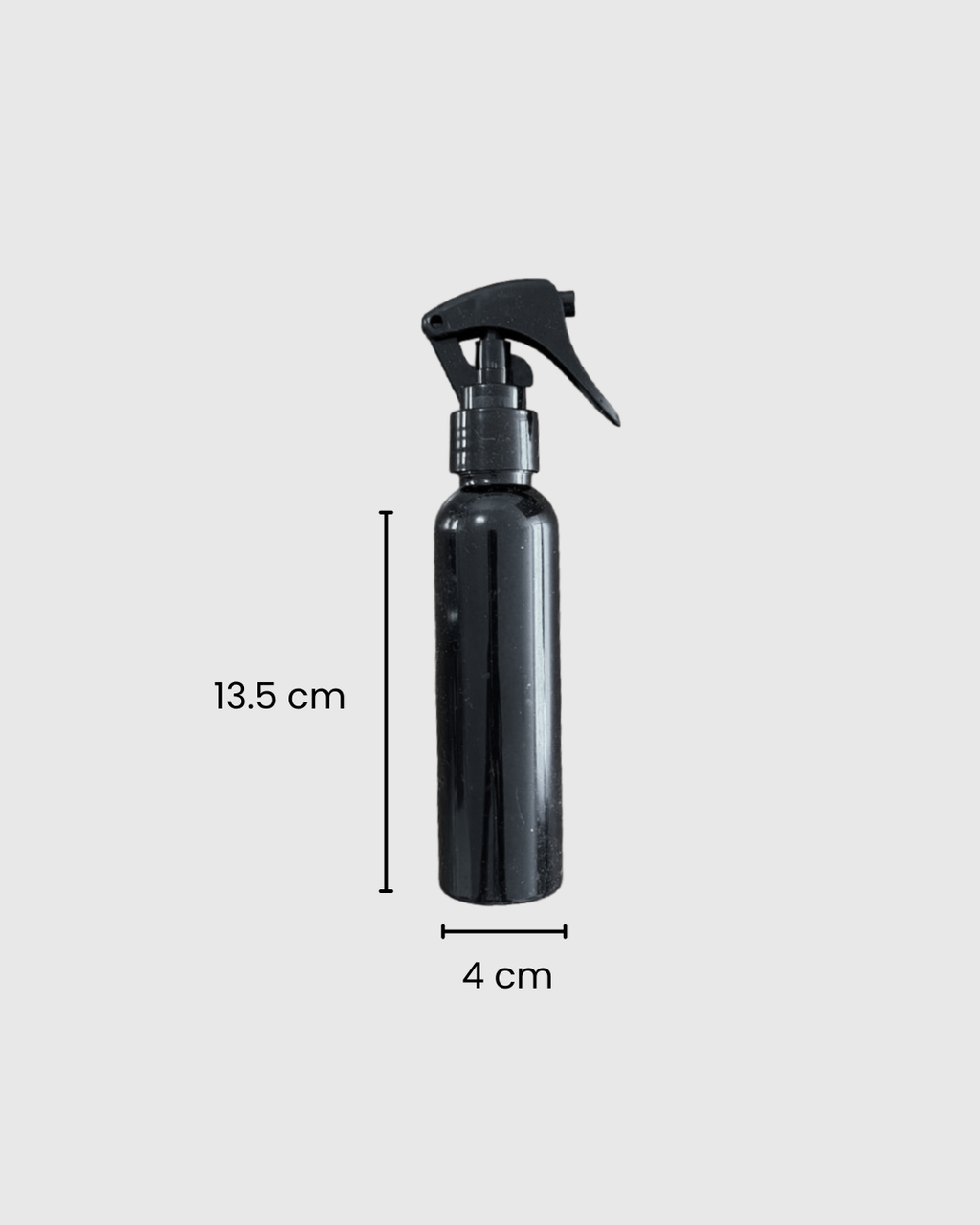 Envase Plástico 120 ml Tipo Bala Negro con Tapa Pistola Gatillo