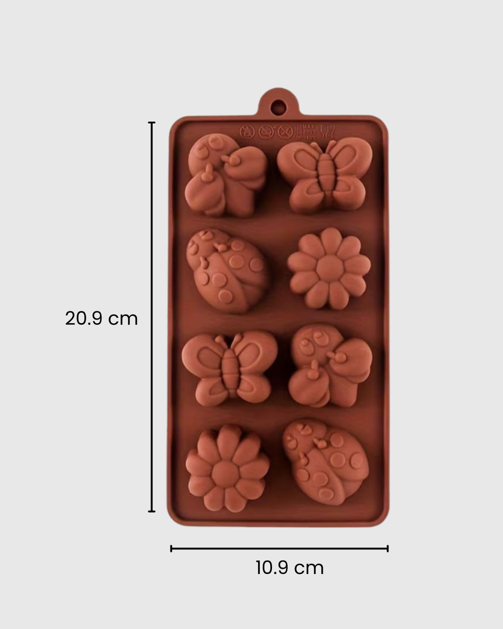 Molde de Silicona Insectos y Flores x 8 Cavidades