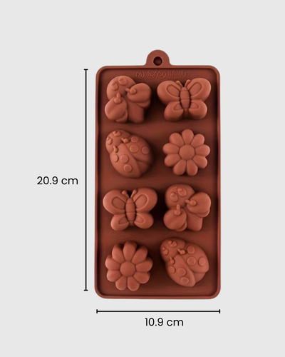 Molde de Silicona Insectos y Flores x 8 Cavidades