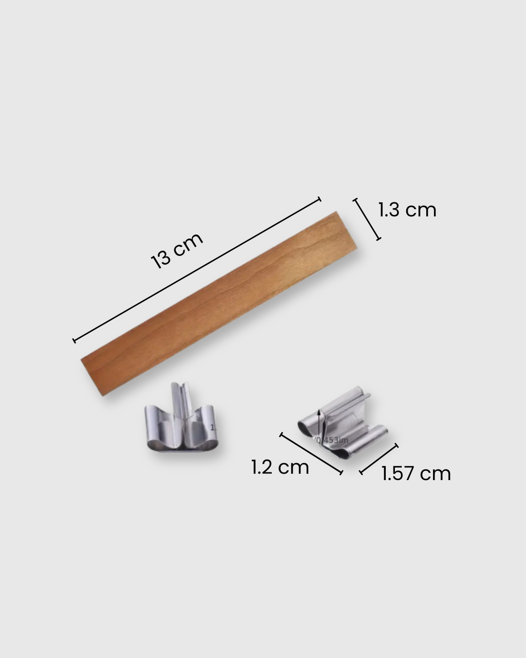 mecha de madera para velas con soporte metalico