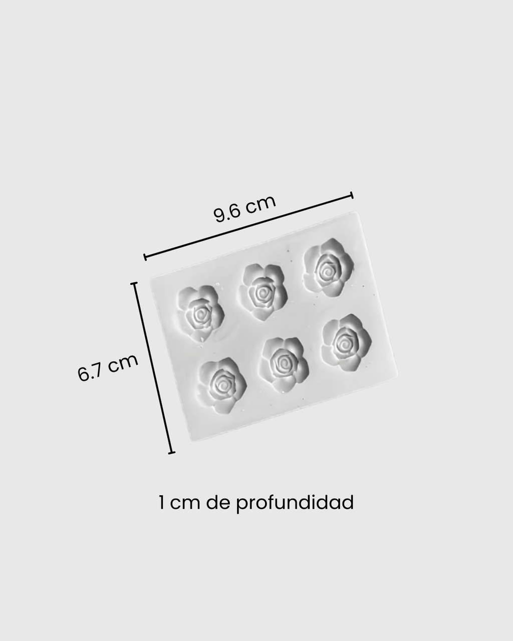 Molde de Silicona de 6 Cavidades con Diseño de Mini Rosas