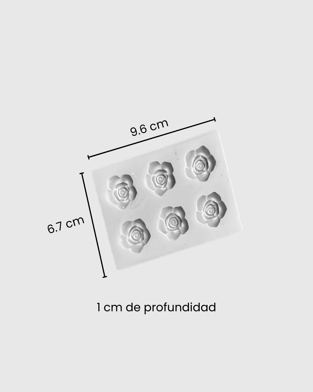 Molde de Silicona de 6 Cavidades con Diseño de Mini Rosas