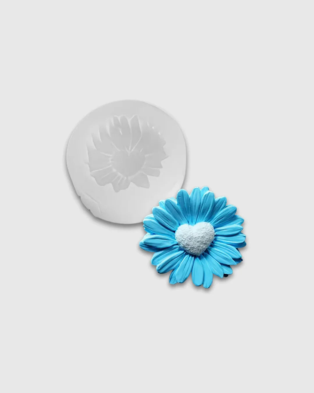 Molde de silicona flor con centro de corazón