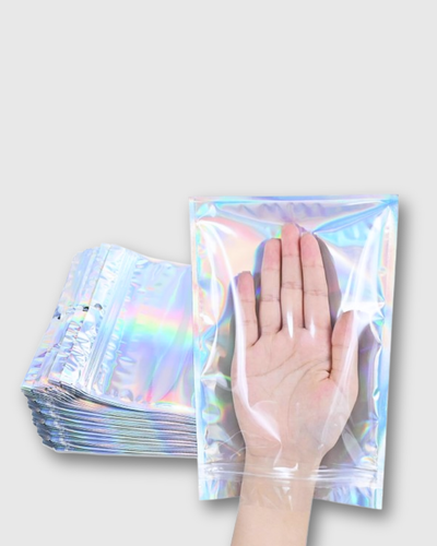 Bolsas Holográficas Resellables – Cierre Hermético Ziplock para Almacenamiento y Presentación