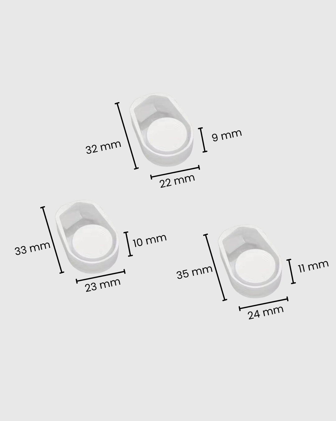 Set de 3 moldes de silicona para anillos y pulseras,