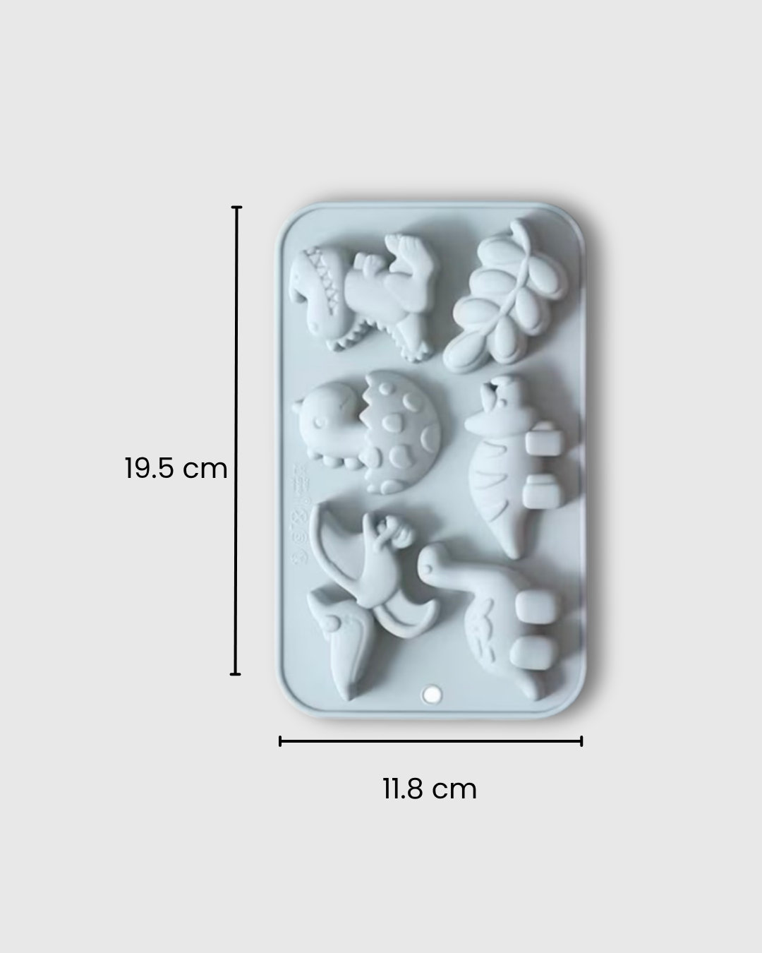 Molde de silicona de dinosaurios x 6 cavidades