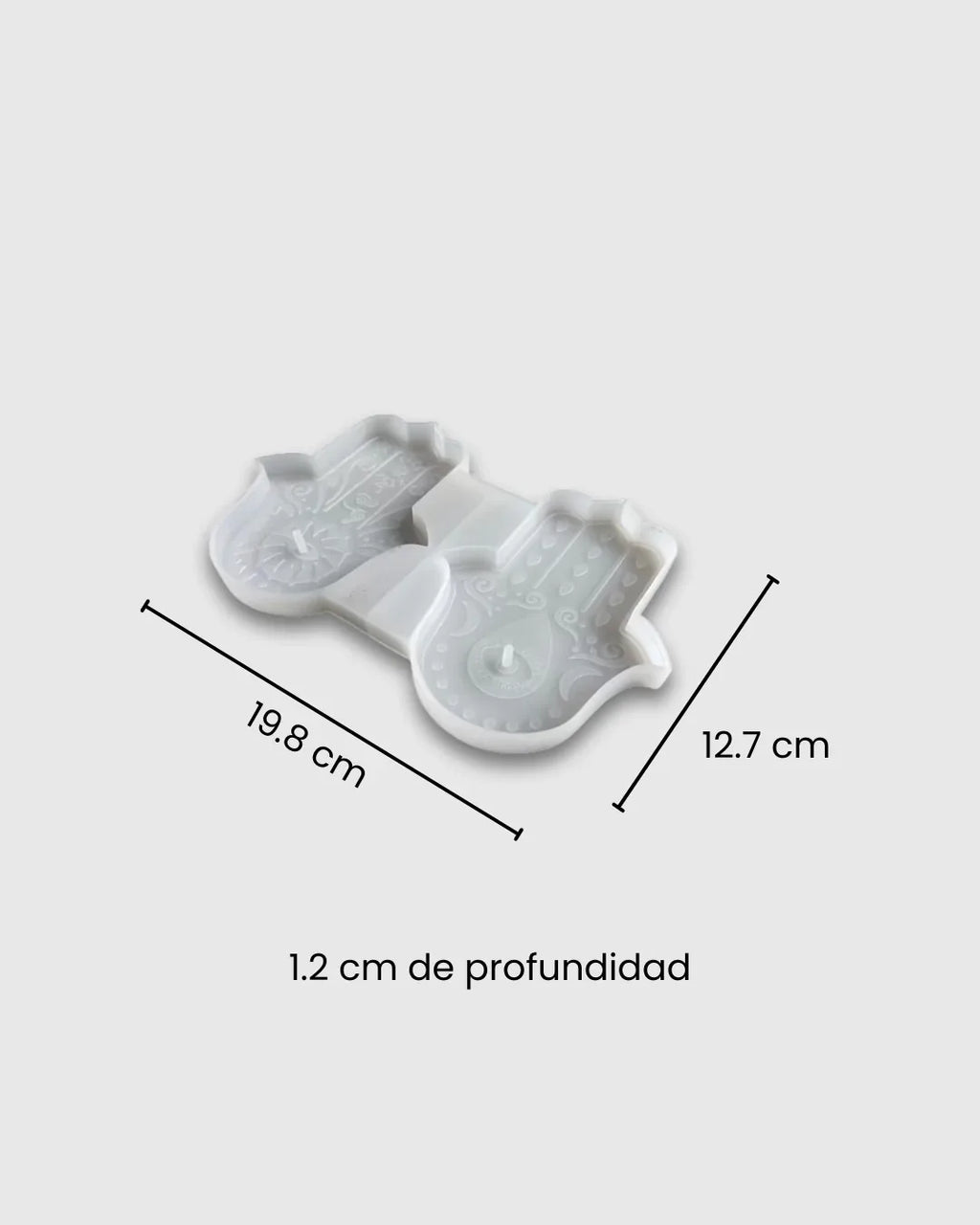 Molde de Silicona Base Mano de Hamsa x2 Cavidades