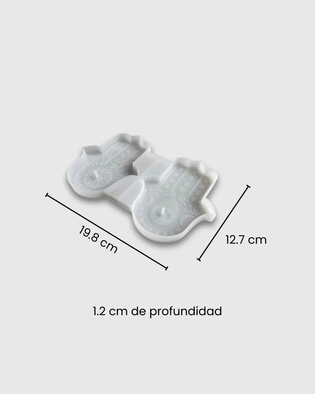 Molde de Silicona Base Mano de Hamsa x2 Cavidades