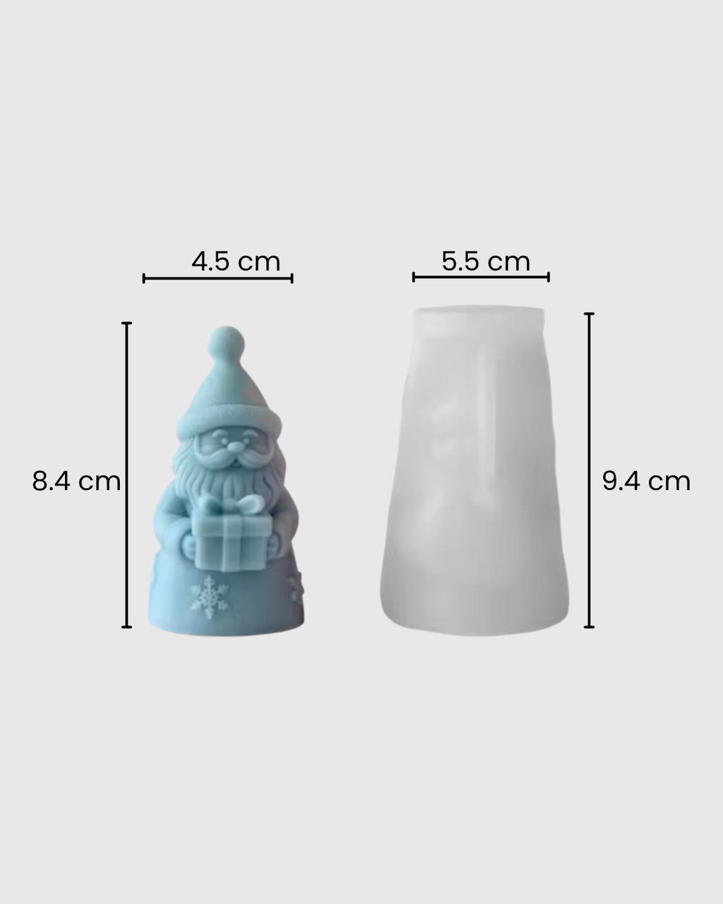 Molde de silicona en forma de Papá Noel con regalo