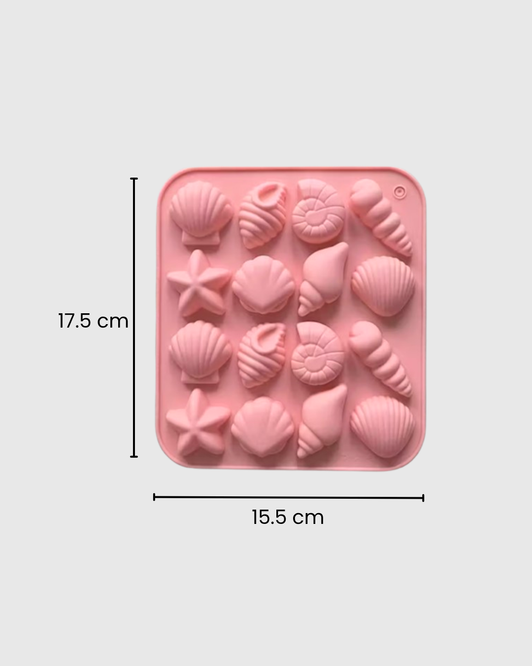 Molde de Silicona 12 Cavidades Conchas y Estrellas de Mar