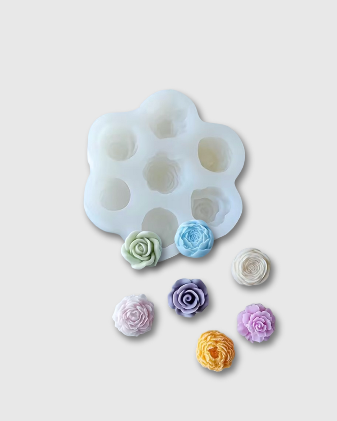 Molde de silicona en forma de flores con 7 cavidades