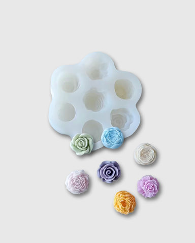 Molde de silicona en forma de flores con 7 cavidades