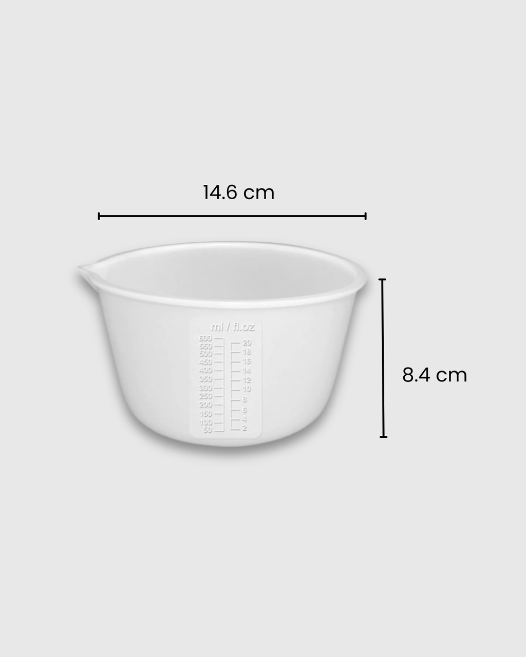 Recipiente medidor de silicona de 600 ml