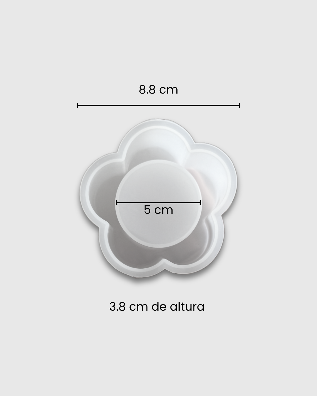 Molde de silicona para recipiente en forma de flor