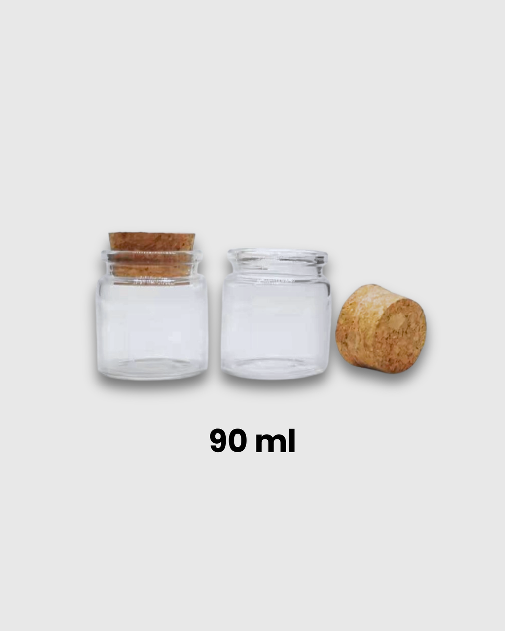Envase transparente tapa corcho X 90ml
