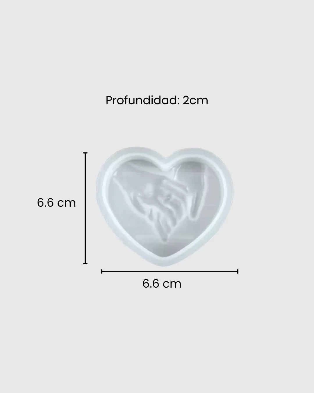 Molde de Silicona Corazón con Manos Entrelazadas