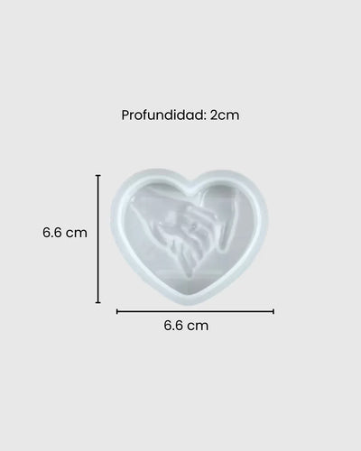 Molde de Silicona Corazón con Manos Entrelazadas