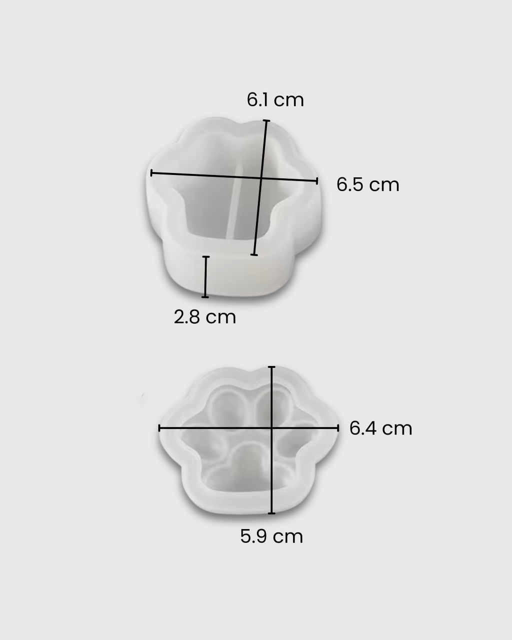 Molde de silicona caja en forma de huella