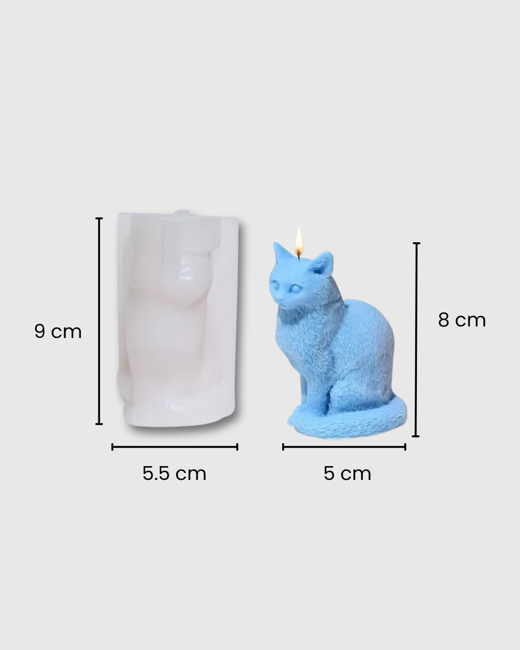 Molde de Silicona en forma de gato pequeño
