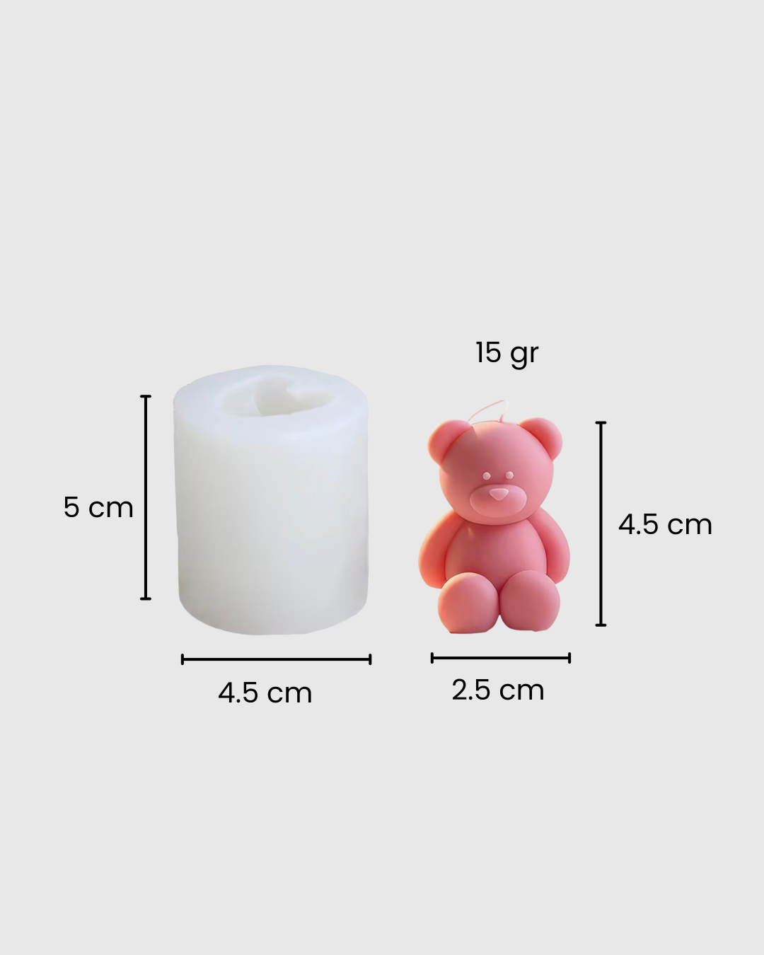 Molde de silicona con forma de mini oso