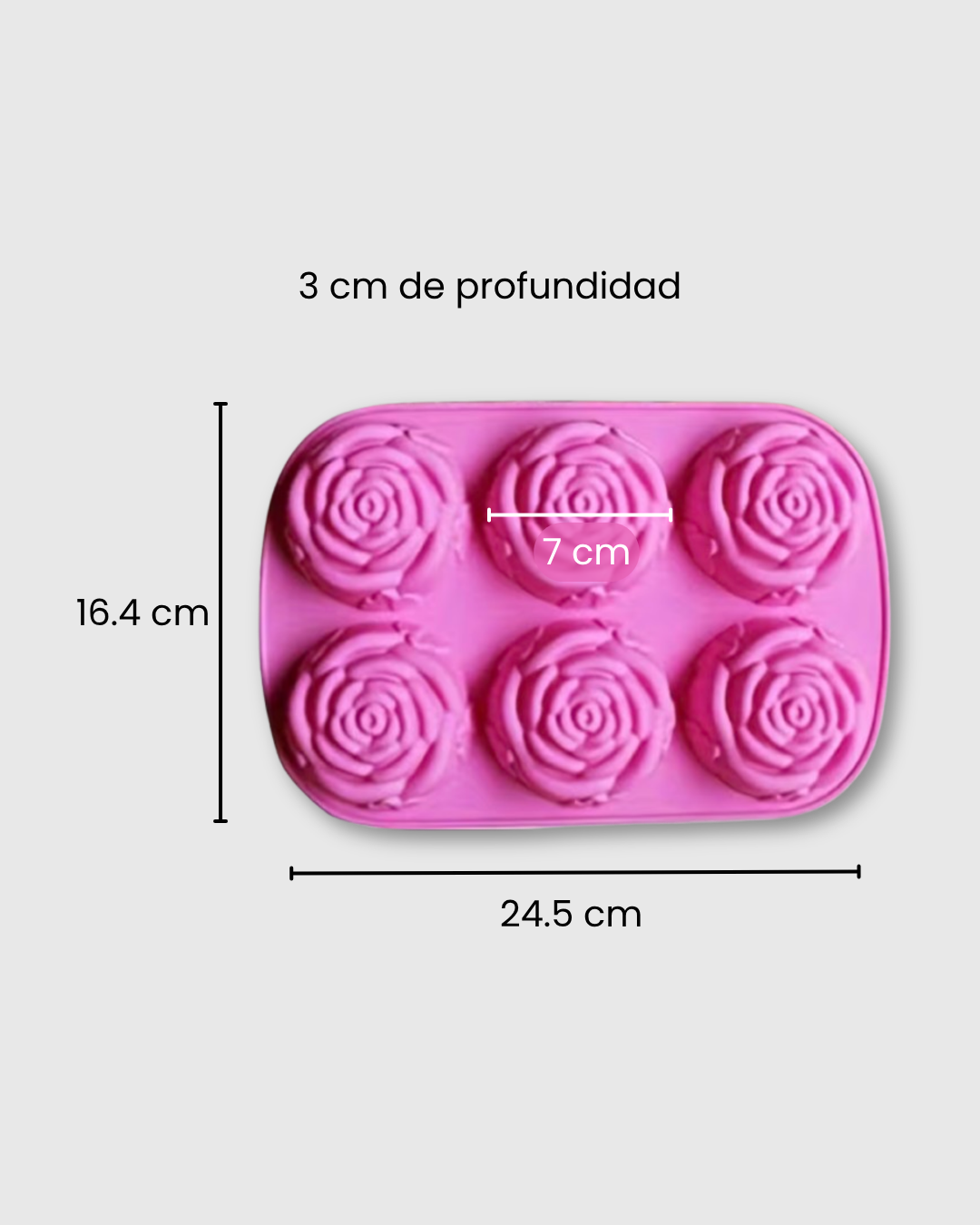 Molde de Silicona Rosas 6 Cavidades