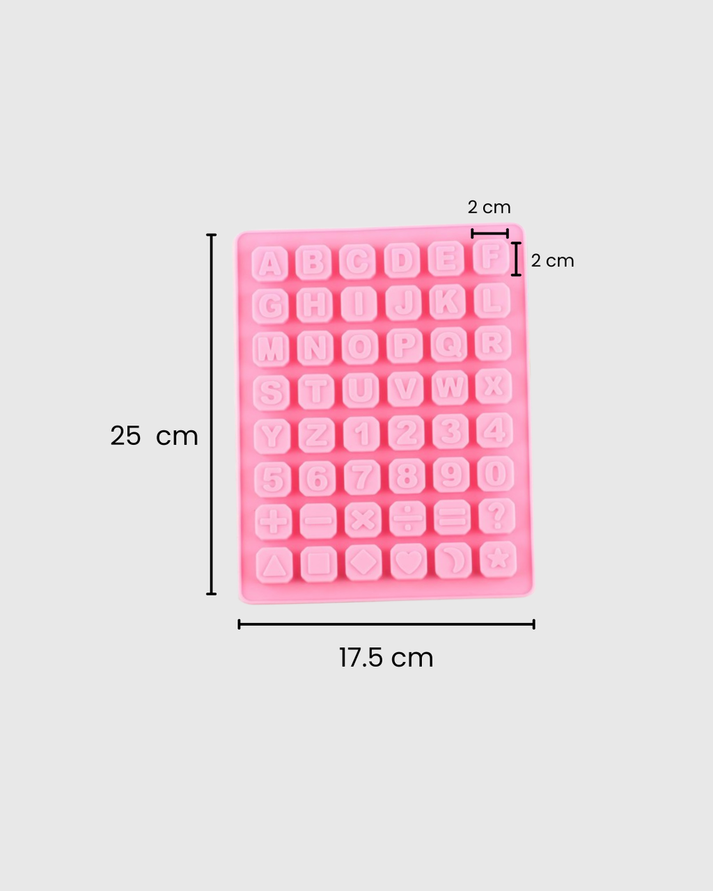 Molde de Cubos con Letras, Números y Signos