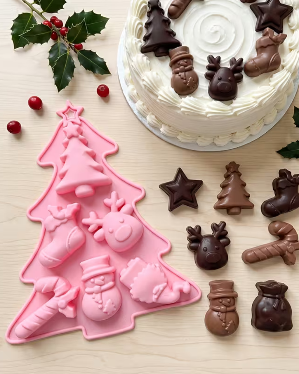 Molde de Silicona Árbol de Navidad x 6 Cavidades
