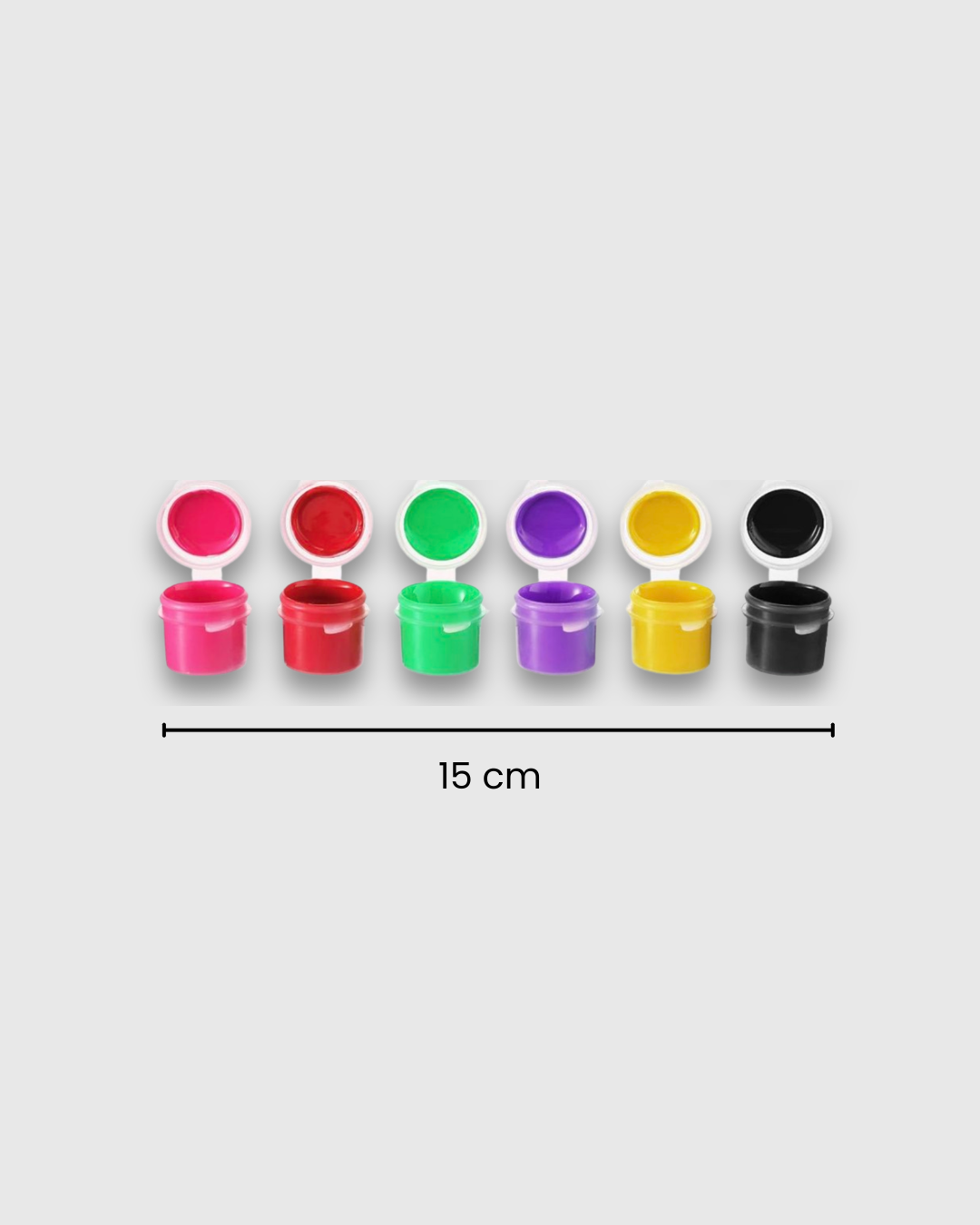 Caja Organizadora x 6 Frascos de Pintura Vacíos de 2 ml con Pincel Plano