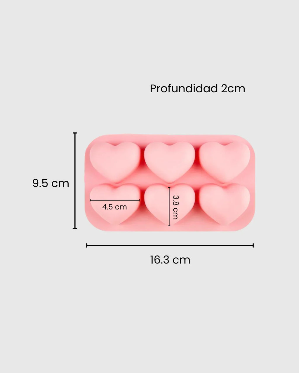 Molde de Silicona Corazones x6 Cavidades
