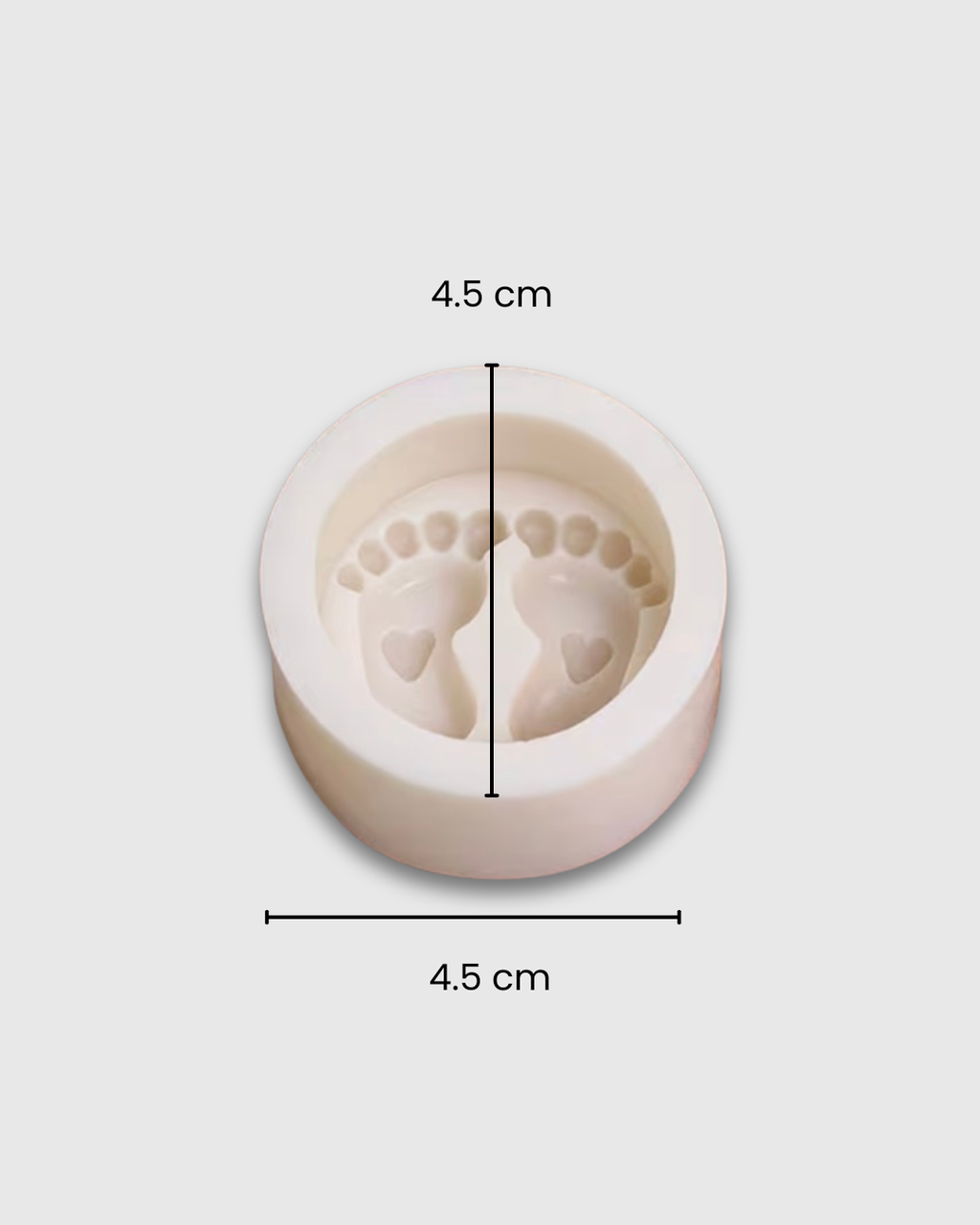 Molde de Silicona Pequeños Pies de Bebé con Corazón