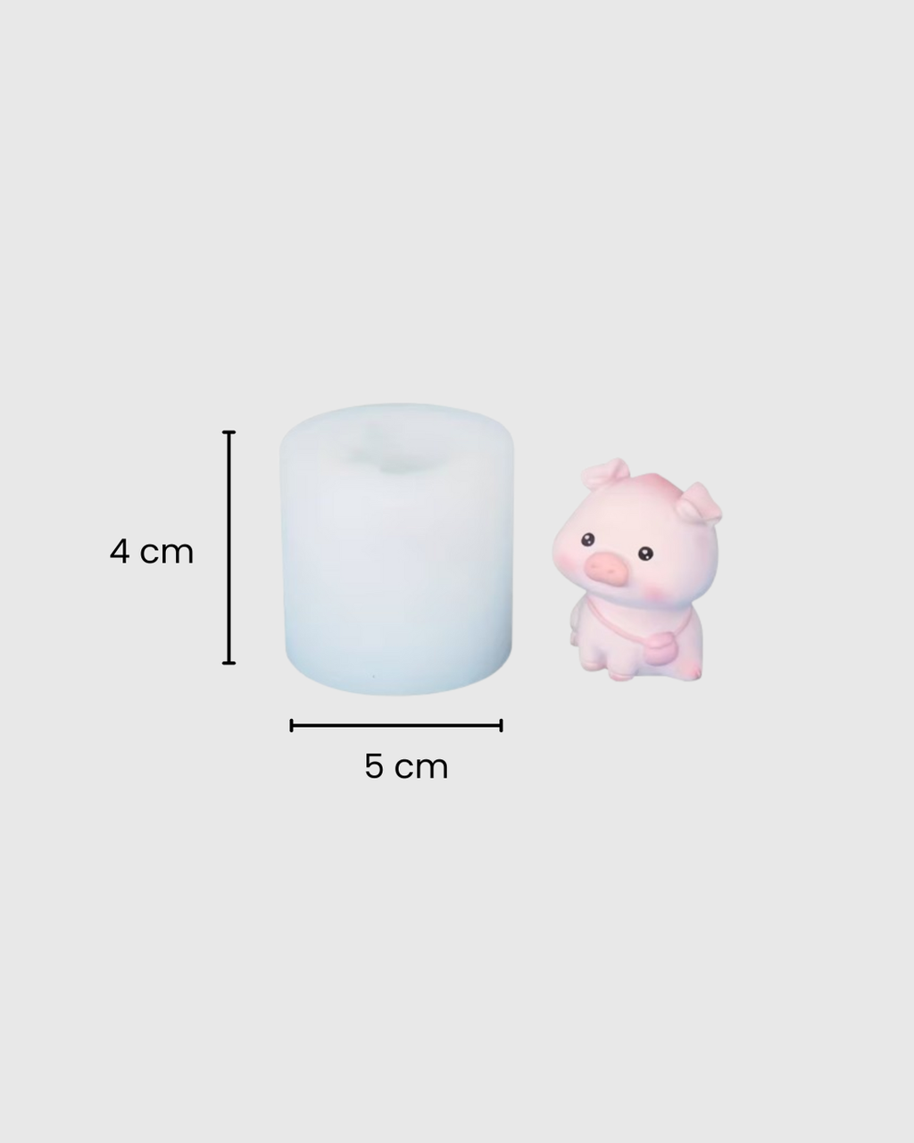 Set de 4 moldes de silicona en forma de de cerditos